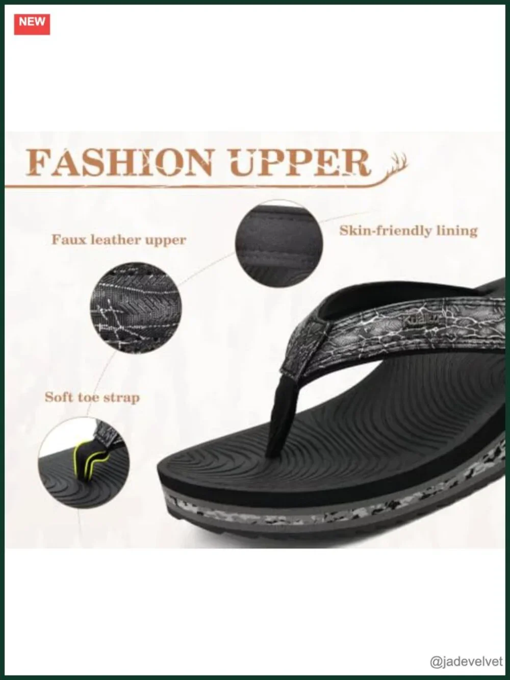Platform Flip Flops with Arch Support - Comfortable Wedge Sandals - Boho Dressy